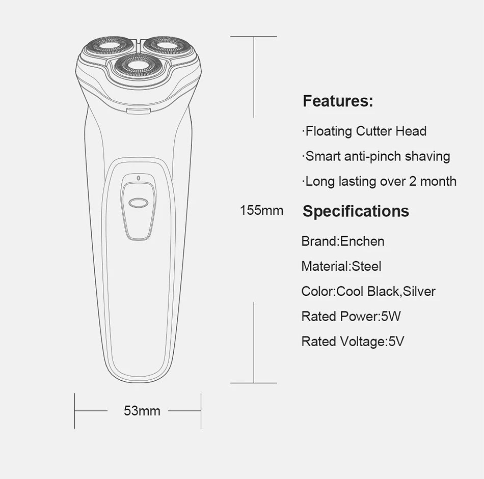 ENCHEN Blackstone Electrical Shaver - Diagonal Arrow